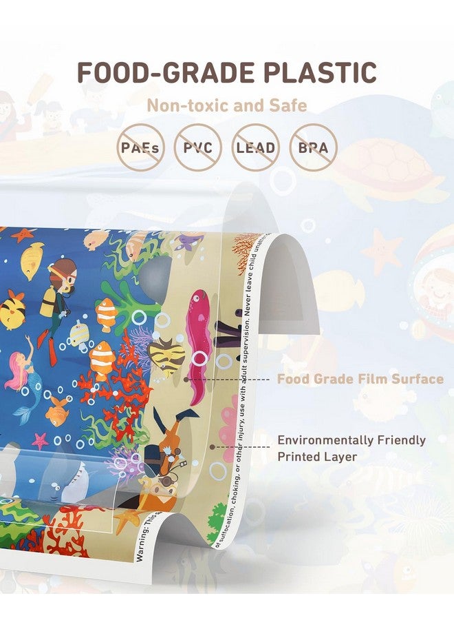 Babebay Disposable Stick On Placemats 40 Pack For Baby & Kids Restaurant Table Mats 12" X 18" Sticky Place Mats Toddler Baby Placemat Seabed Scuba Theme  - Image 2