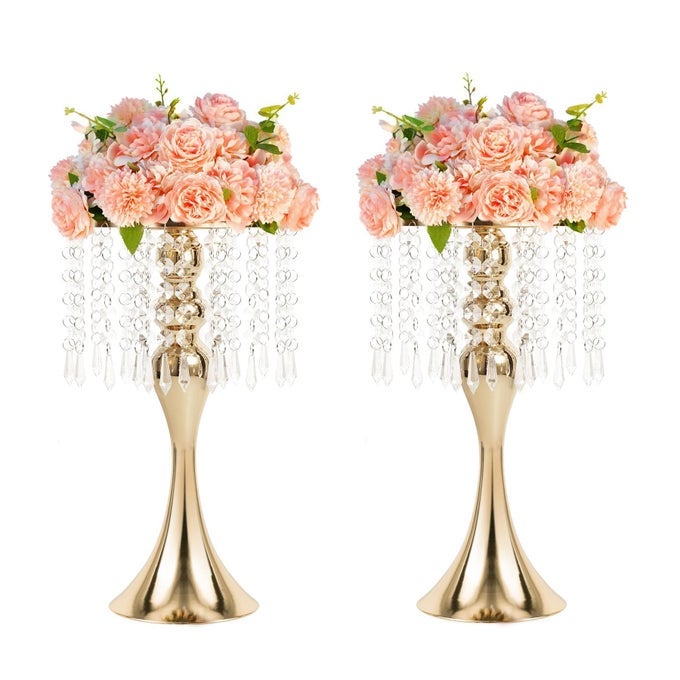 METAL WEDDING CENTERPIECES FOR TABLE CRYSTAL FLOWER STANDS WEDDING ROAD LEAD FLOWER HOLDERS CRYSTAL MERMAID CHANDELIER FLOWER VASES FOR BIRTHDAY PARTY EVENT WEDDING HOME DECOR GOLD 13 2PCS