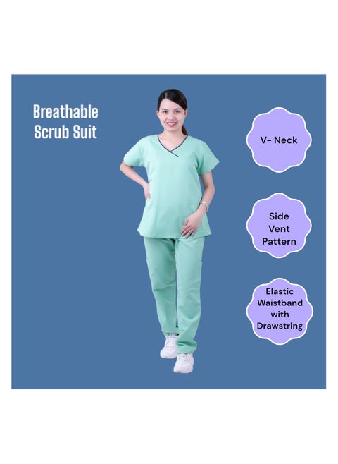 Veronica Ladies Medical Scrub Set Clinic Doctor Nurse Nanny Maid Salon Uniform