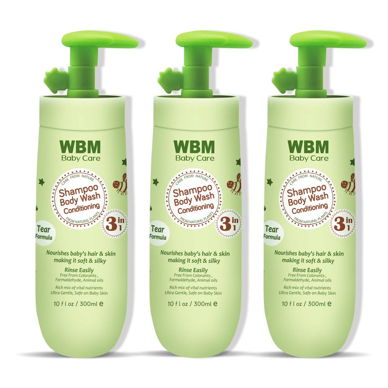 WBM Baby Care 3in1 Baby Shampoo Body Wash  Conditioner Care From Nature100 PlantBased No Tear Formula Safe on Babies Skin Kids Shampoo 300 ml 10 fl Oz - Image 5