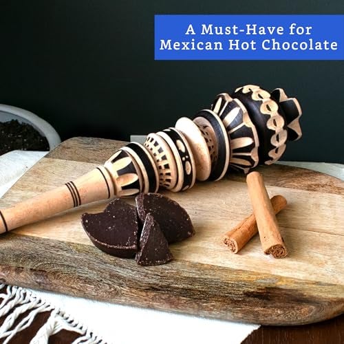 GLOBE ROCKET Authentic Artisanal Molinillo Hot Chocolate Frother (Large) - Handmade Wooden Whisk for Mexican Hot Chocolate - Molinillo Wooden Wisk - Traditional Mexican Cookware - Image 4