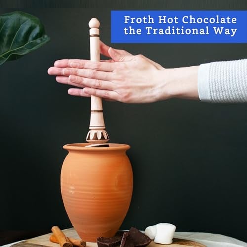 GLOBE ROCKET Authentic Artisanal Molinillo Hot Chocolate Frother (Large) - Handmade Wooden Whisk for Mexican Hot Chocolate - Molinillo Wooden Wisk - Traditional Mexican Cookware - Image 5