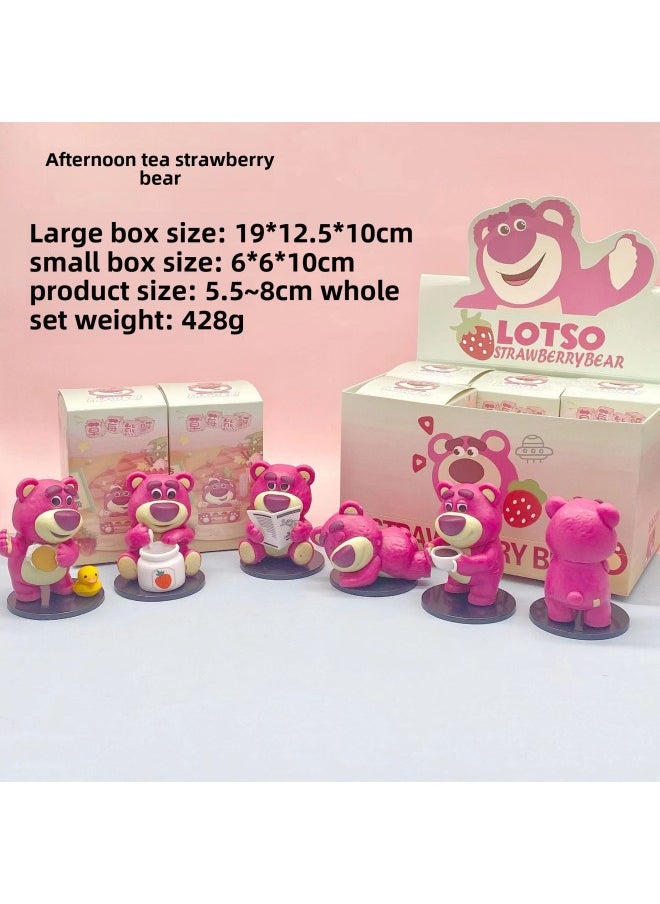 Generic - Star Dailou Doll Tea Party Cartoon Tide Play Hand Strawberry Bear Blind Box Cartoon Toy Ornaments Wholesale-Color:4-generation Ruby With End Box (please Take A Multiple Of 6 In The Whole Set) - Image 1
