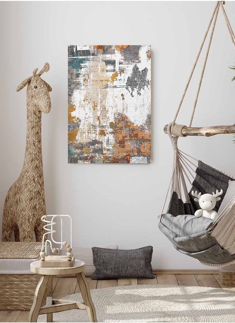 LOWHA Framed Canvas Wall Art Stretched Over Wooden Frame, Abstract Painting, For Home, Living Room, Office Decor  - Image 4