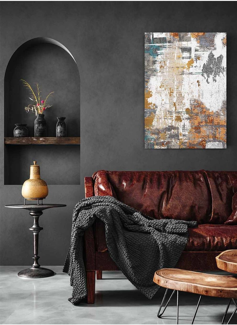 LOWHA Framed Canvas Wall Art Stretched Over Wooden Frame, Abstract Painting, For Home, Living Room, Office Decor  - Image 1