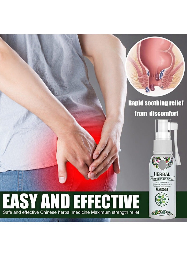 EELHOE Natural Herbal Hemorrhoids Spray，External And Internal Hemorrhoids Treatment With 100% Natural Herbal Extracts Formula(3pcs) - Image 2