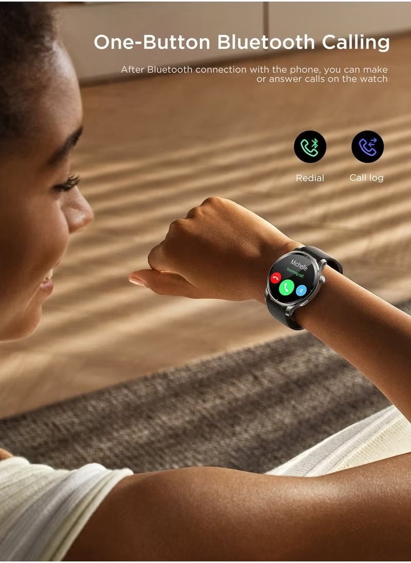 "JR-FV1 Venture Series Smartwatch – 1.43" AMOLED Display, Bluetooth 5.3, 20-Day Battery, Waterproof, Fitness & Health Tracking, Call Answering – Compatible with Android & iOS, Sleek Black Design"
