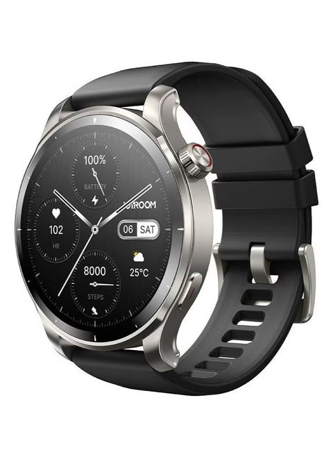 "JR-FV1 Venture Series Smartwatch – 1.43" AMOLED Display, Bluetooth 5.3, 20-Day Battery, Waterproof, Fitness & Health Tracking, Call Answering – Compatible with Android & iOS, Sleek Black Design"