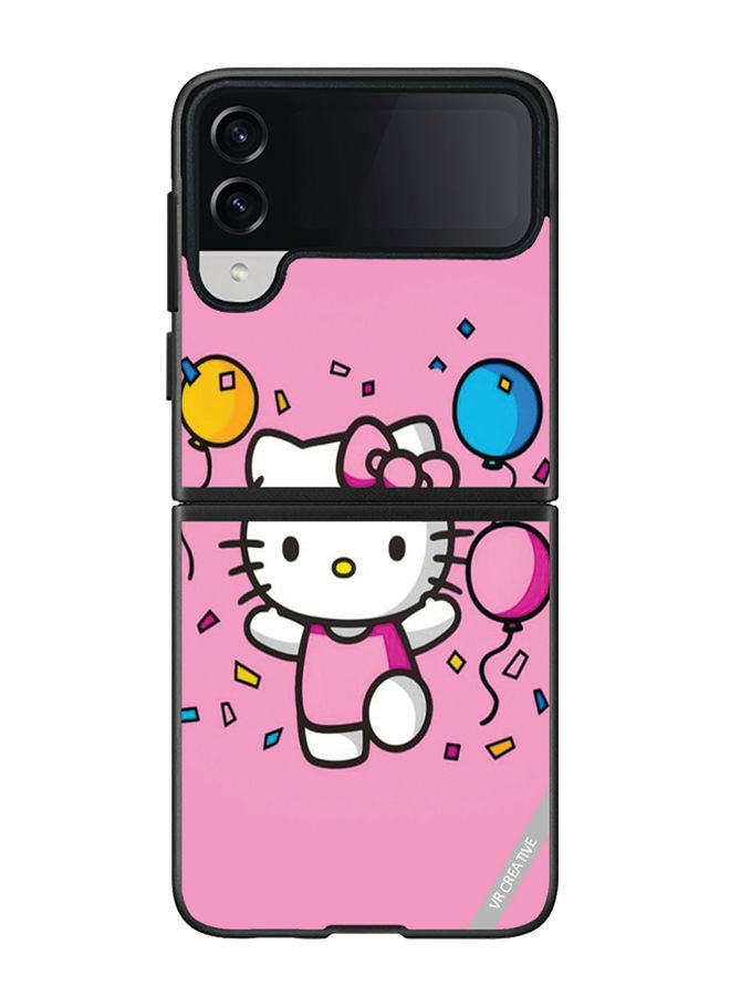 VR CREATIVE Protective Case Cover For Samsung Galaxy Z Flip4 Hello Kitty Design Multicolour - Image 1
