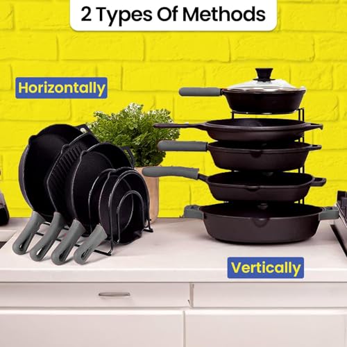 WonderStand Pot Pan Kitchen Shelves Freestanding Rack Organizer (5-Tier) Heavy Duty Metal For Home/Kitchen - Image 3