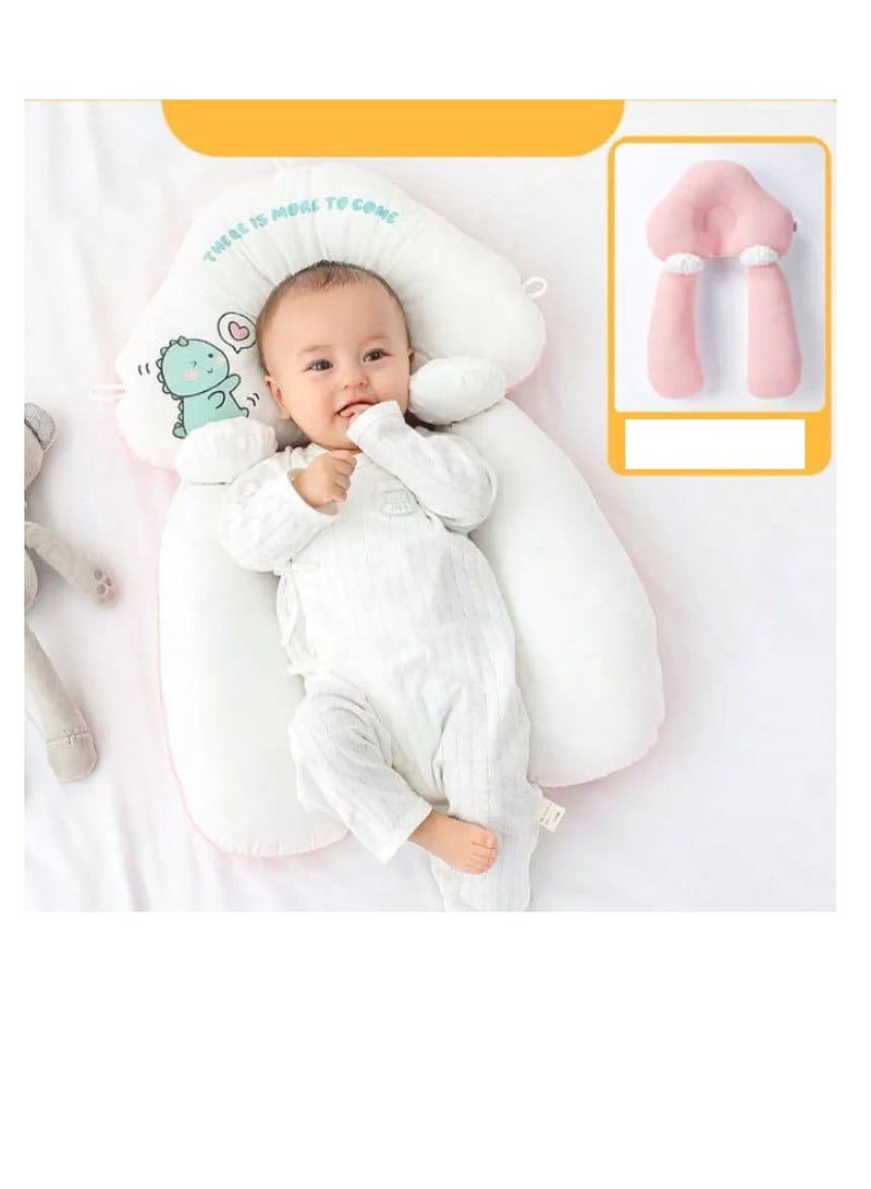 BAIG Pillows For Babies Shaping Pillow Fall Prevention Ab Side Breathable Comfort Cotton Newborn Infant Anti-Roll Sleep Bedding Kids - Image 1