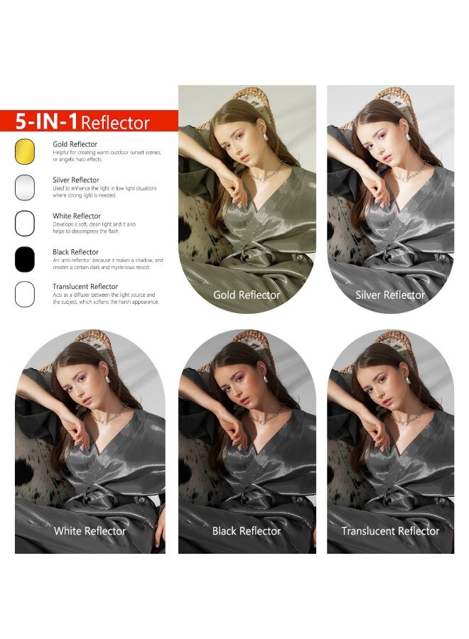 اف اكس ستوديو 5-in-1 Oval Portable Photography Reflector - 90*120cm - Image 2