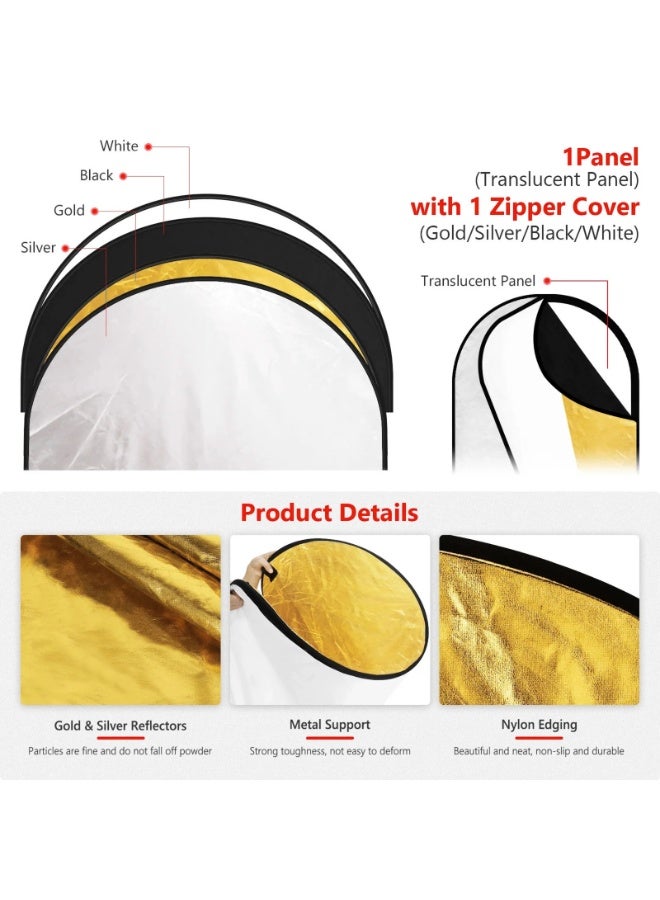 اف اكس ستوديو 5-in-1 Oval Portable Photography Reflector - 90*120cm - Image 3