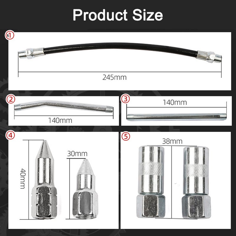 Manual Greasing Lube Tool: 400CC Aluminum Silver - Auto Bounceback Lock Catch, Stable 8mm Solid Pull Rod for Industrial Machinery, Automotive Maintenance - Image 2