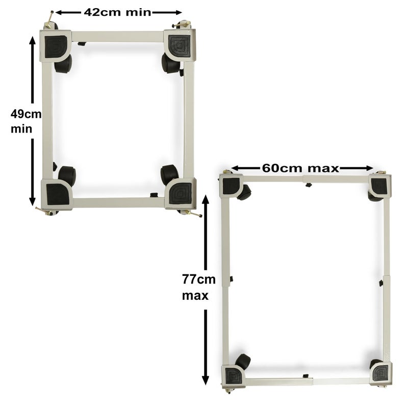 CELERITAS CELERITAS Adjustable 100 Heavy Metal Trolley Replacement Compatible with Whirlpool LG Samsung Bosch Washing Machine Stand 7kg Abv Front Top LoadFridge Cooler Stand with Wheels  - Image 2