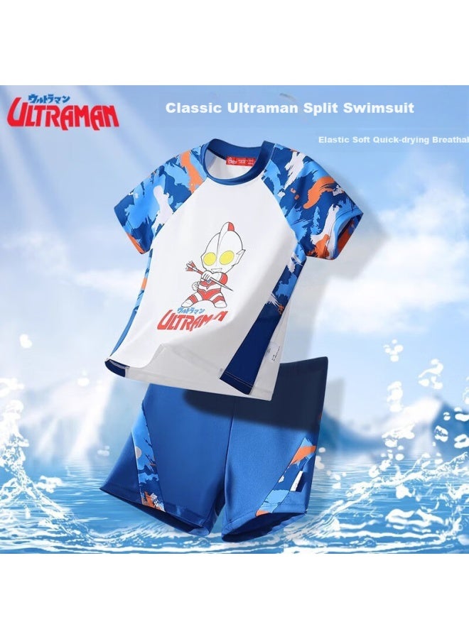F.dyraa Classic Ultraman Children's Swimsuit Separate Small Medium Large Boys Swimwear Five-piece Set 34039 Navy Blue 3XL - Image 4