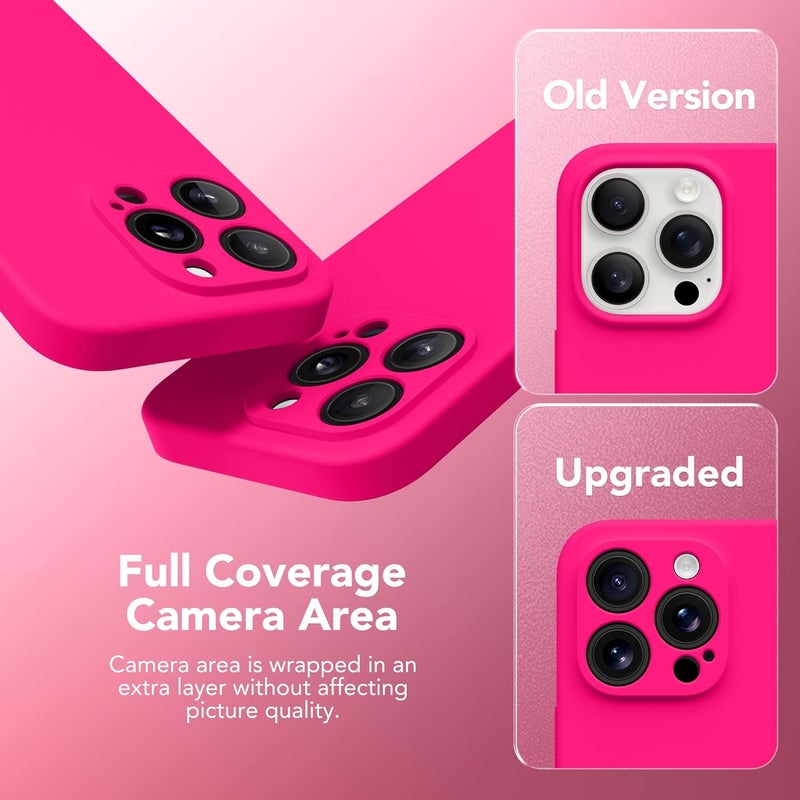 SUYDANBOX Magnetic for iPhone 13 Pro Max Case, Compatible with MagSafe, [Full Camera Protection][Screen Protector] Silicone Shockproof Protective Phone Case for iPhone 13 Pro Max 6.7", Hot Pink - Image 3