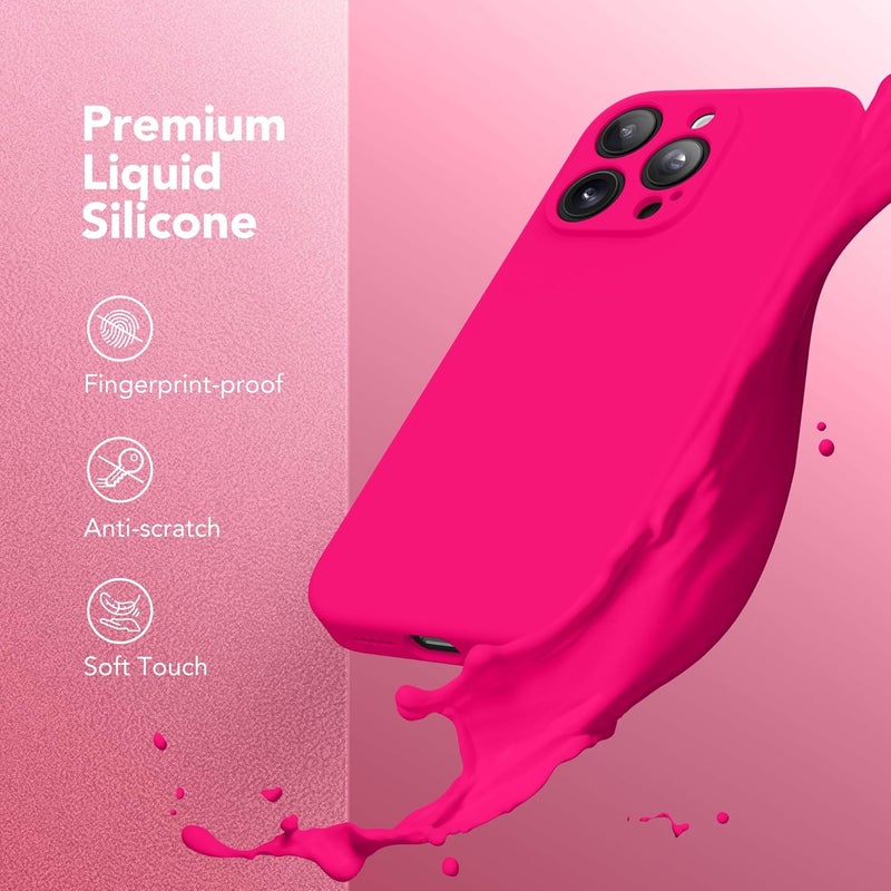 SUYDANBOX Magnetic for iPhone 13 Pro Max Case, Compatible with MagSafe, [Full Camera Protection][Screen Protector] Silicone Shockproof Protective Phone Case for iPhone 13 Pro Max 6.7", Hot Pink - Image 2