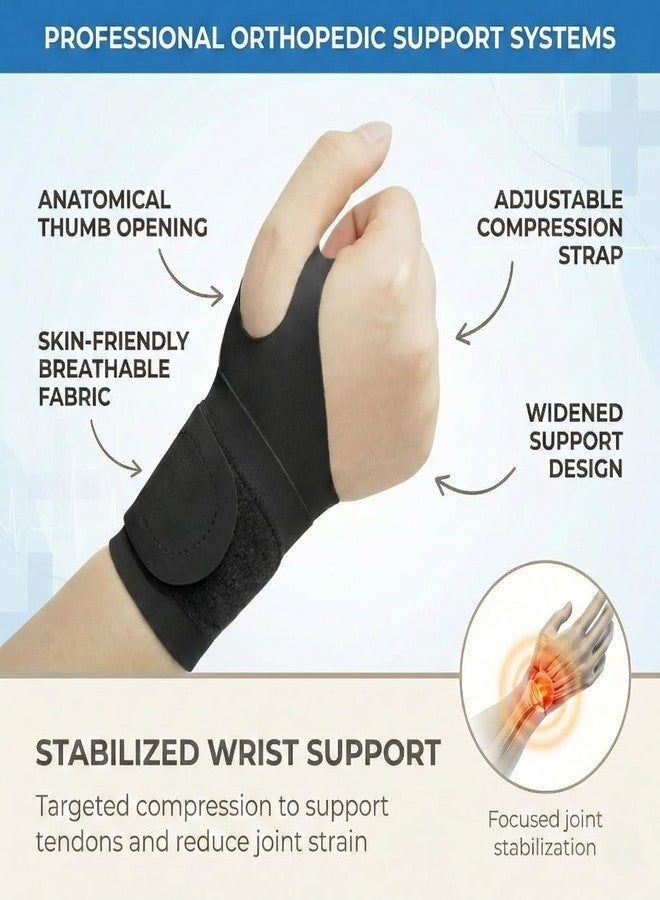 Cetaplast Lightweight Wrist Support for Gym & Sports – Skin-Friendly Adjustable Support for Tennis, Badminton & Orthopedic Injury Protection Black - Image 2