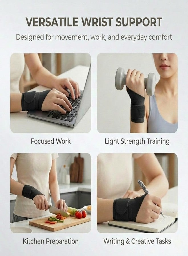 Cetaplast Lightweight Wrist Support for Gym & Sports – Skin-Friendly Adjustable Support for Tennis, Badminton & Orthopedic Injury Protection Black - Image 5