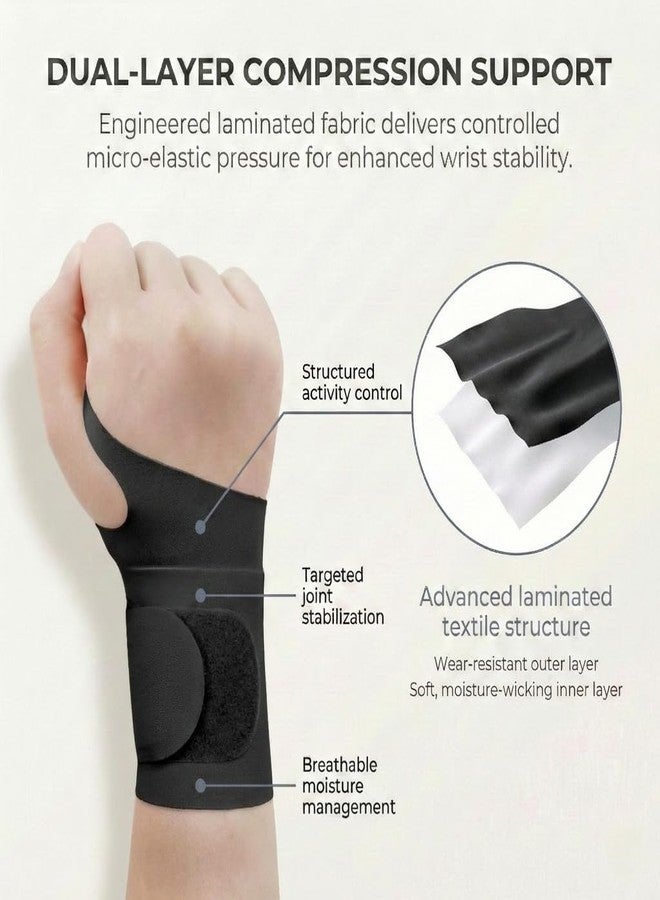 Cetaplast Lightweight Wrist Support for Gym & Sports – Skin-Friendly Adjustable Support for Tennis, Badminton & Orthopedic Injury Protection Black - Image 3
