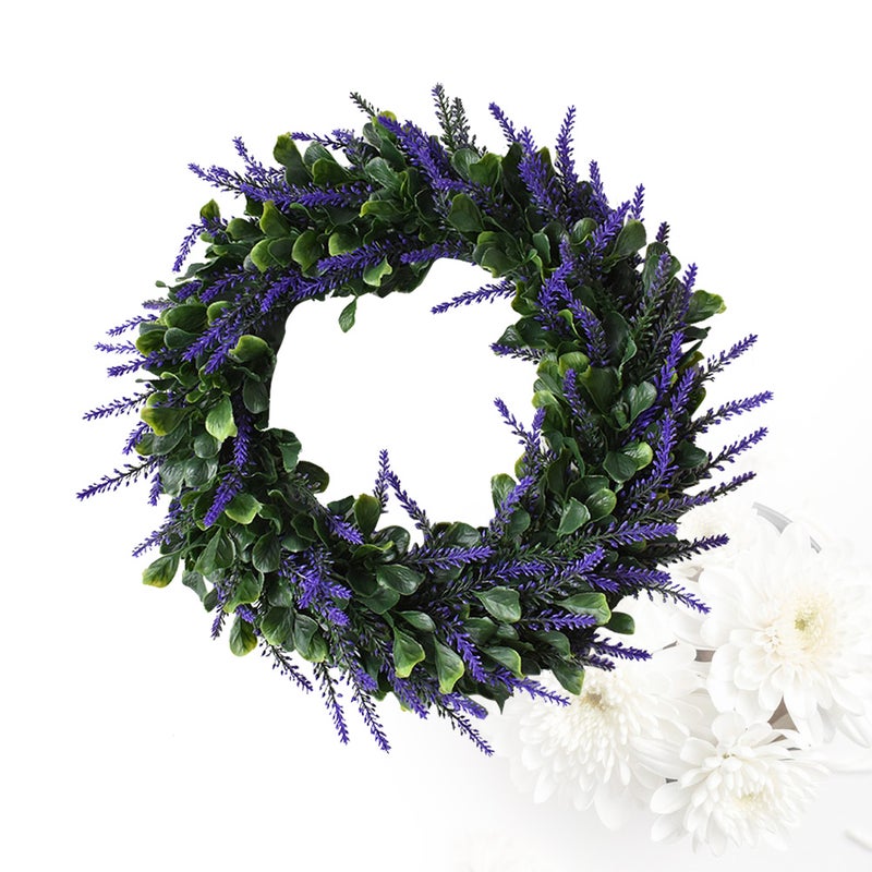 Country Style Simulation Garland Wedding Wreath Decoration Hanging Ornament Photography Props ( Lavender) - Image 3