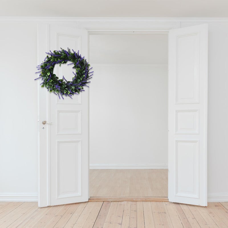 Country Style Simulation Garland Wedding Wreath Decoration Hanging Ornament Photography Props ( Lavender) - Image 5