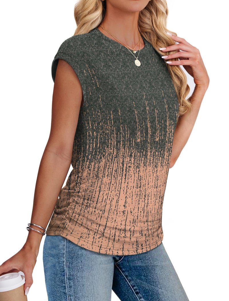 SAMPEEL Womens Summmer Tops 2026 Trendy Short Sleeve Shirts Spring Tops Fashion Beach Vacation Clothes Boho L - Image 4