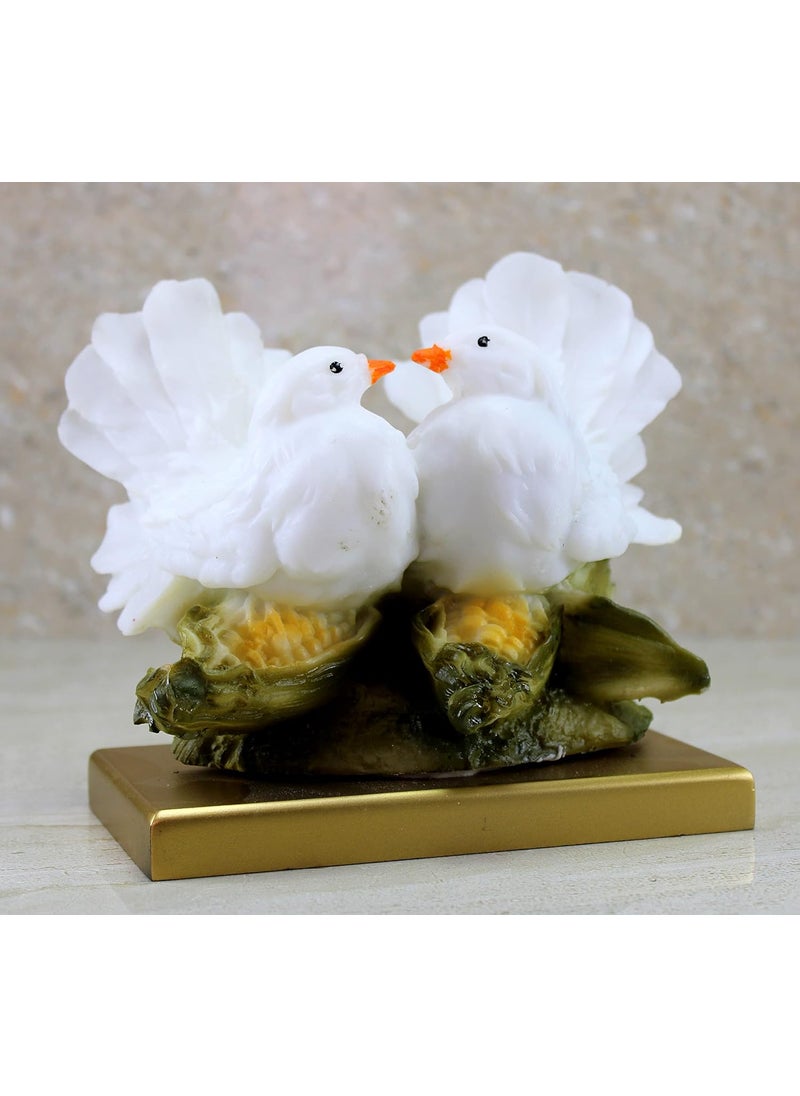 ESPLANADE ESPLANADE Resin Two Love Birds Fantasy Showpiece6 Inches HeightLove Birds Statue For GoodluckGiftsDecorativeWhite  - Image 2