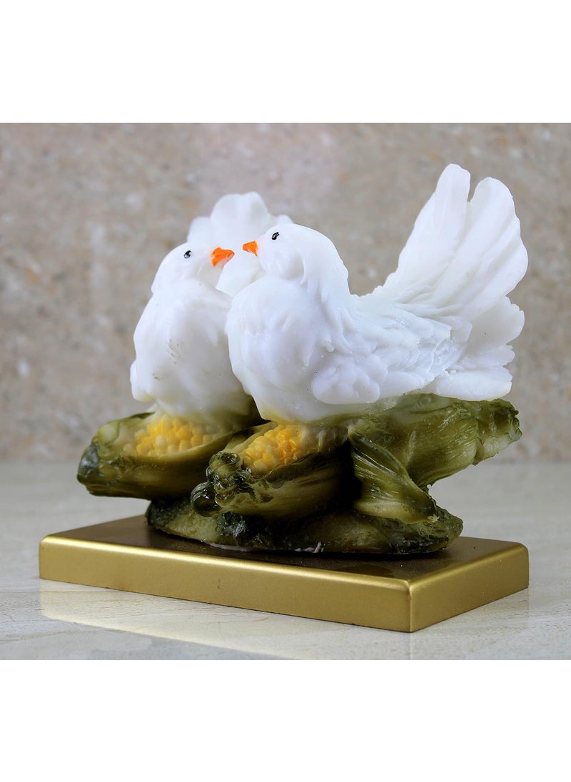 ESPLANADE ESPLANADE Resin Two Love Birds Fantasy Showpiece6 Inches HeightLove Birds Statue For GoodluckGiftsDecorativeWhite  - Image 3