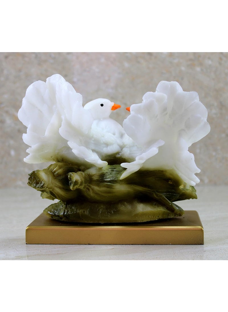 ESPLANADE ESPLANADE Resin Two Love Birds Fantasy Showpiece6 Inches HeightLove Birds Statue For GoodluckGiftsDecorativeWhite  - Image 4