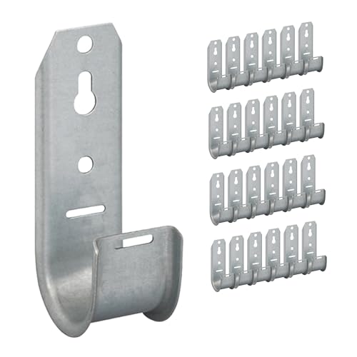 ICC 1-5/16"-Inch Wall Mount J-Hook – 25-Pack, Cable Support Hooks Without Retainer Clips, Galvanized Steel with Zinc Finish – for Structured Cabling and Cable Management - Image 1