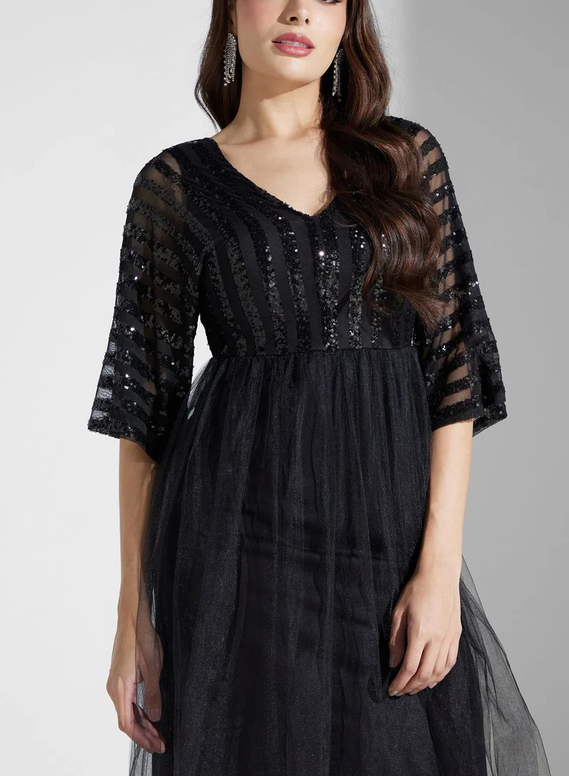 Ella Limited Edition Sequin Striped Dress
