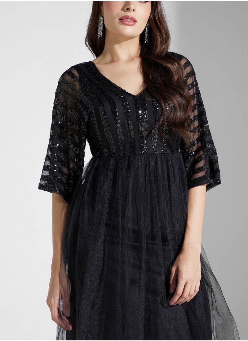 Ella Limited Edition Shimmer Flare Dress  - Image 3