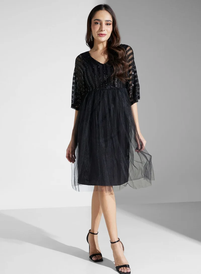 Ella Limited Edition Sequin Striped Dress