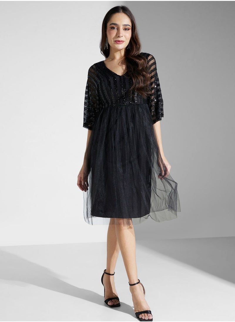 Ella Limited Edition Shimmer Flare Dress  - Image 4