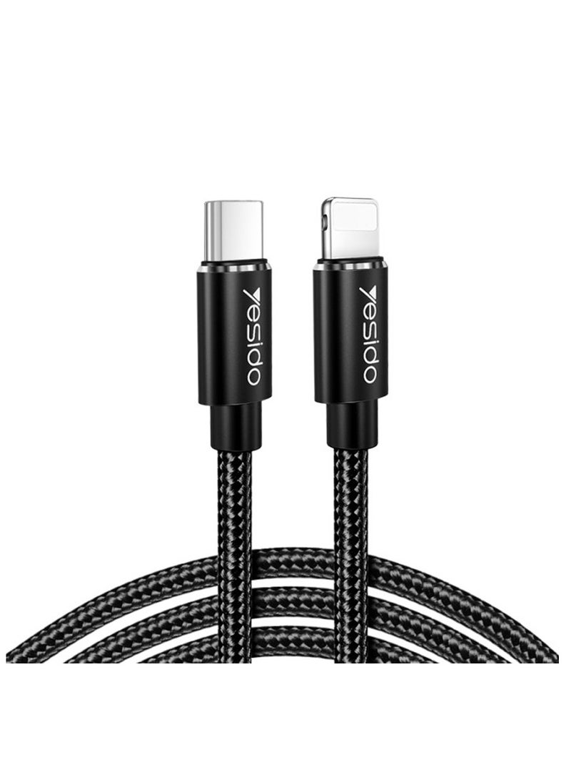 Yesido Yesido CA56 Data Cable Type-C To Lightning 18W PD Fast Charge Data Cable for iPhone - Black  - Image 1