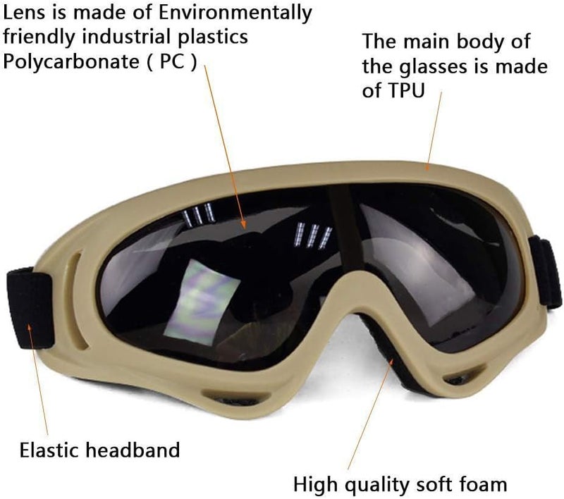 Aoutacc Airsoft Protective Gear Set, Half Face Mesh Mask with Ear Protection and Tactical Goggles for Adult Men Women BBS Paintball Shooting CS Survival Games Cosplay - Image 4