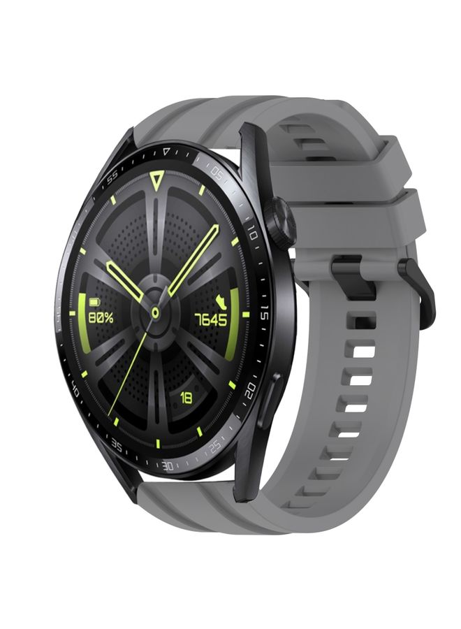 Replacement Strap For Huawei Watch GT Runner Long & Short Sports Solid Color Silicone Watch Band Set Grey