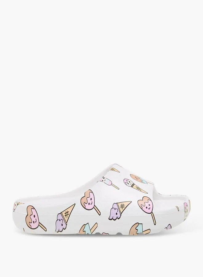 أكوا Girls Ice Cream Print Slides