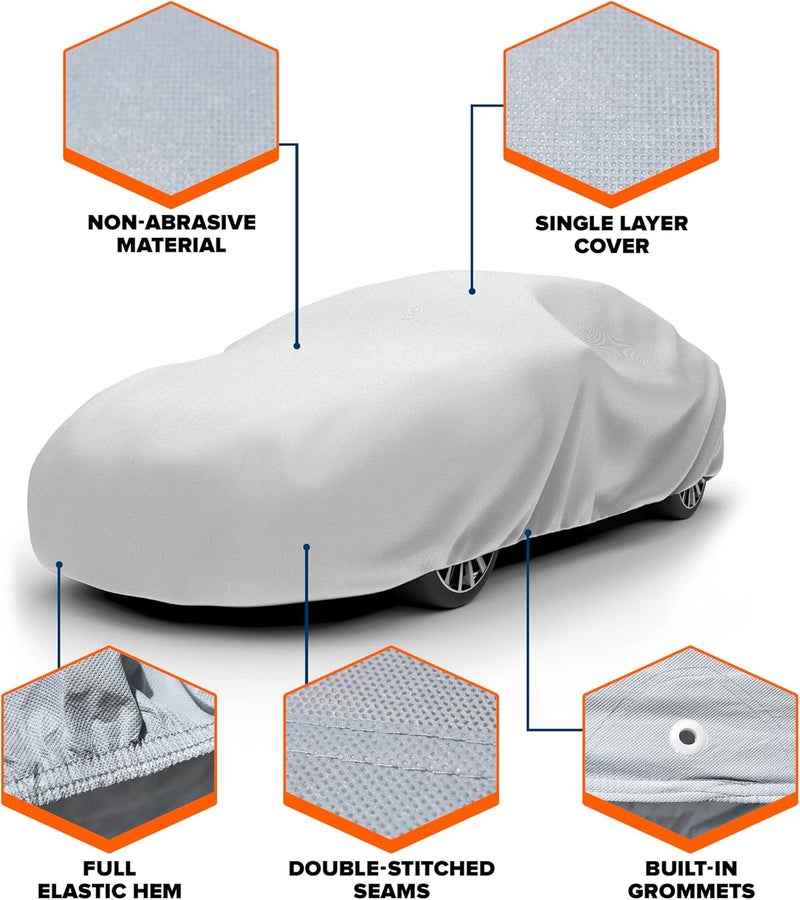 Budge Lite Car Cover Dirtproof, Scratch Resistant, Breathable, Dustproof, Car Cover Fits Sedans up to 228" - Image 3