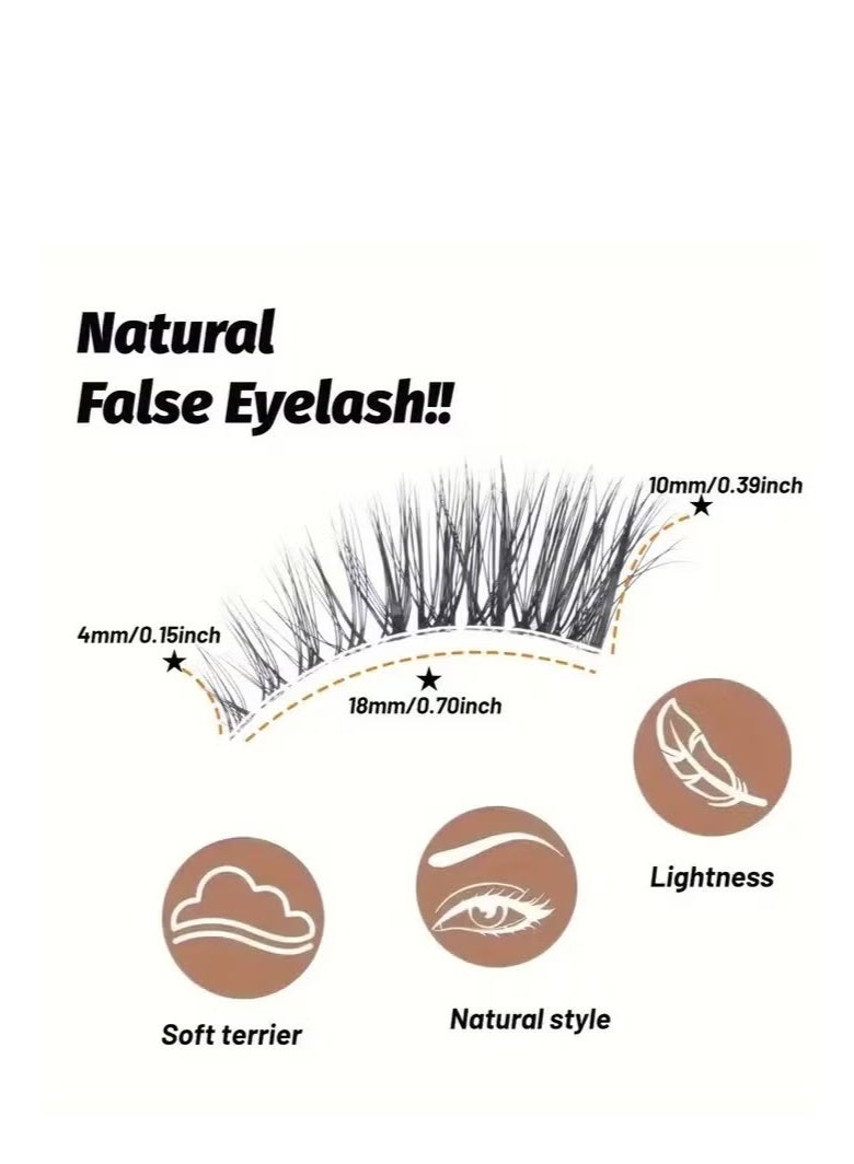 معجب مجموعة من 5 أزواج من الرموش الصناعية نصف العين، مظهر طبيعي على شكل عين القطة بطول 10 مم، زوايا خارجية طويلة، رموش صناعية من قطعة واحدة مع شريط شفاف، مقاومة للتلطخ تدوم طويلاً، مناسبة للمناسبات اليومية والحفلات. - Image 5
