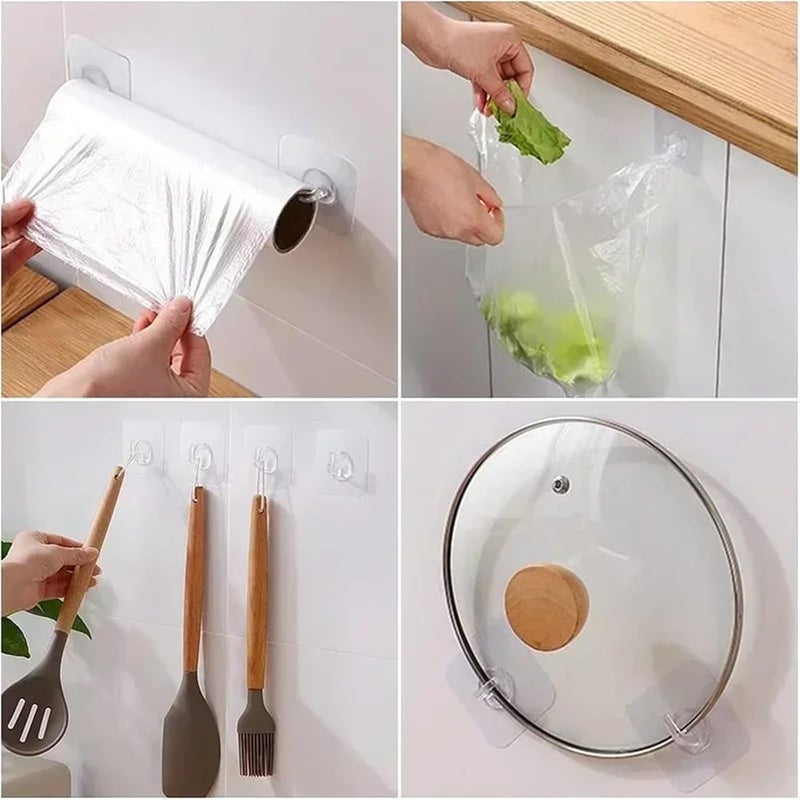Towel Hook 50pcs Transparent Self Adhesive Hooks Door Wall Mounted Hanger Hook Suction Heavy Load Rack Kitchen Bathroom Organizer Holder - Image 4