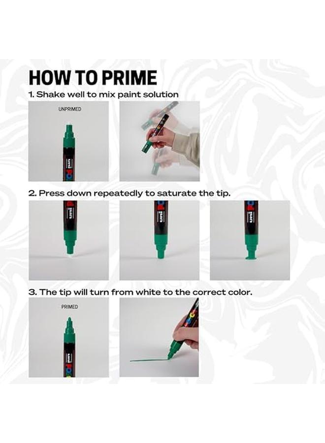 POSCA Full Set Of 8 Acrylic Paint Pens With Reversible Fine Point Pen Tips Pens Are Acrylic Paint Markers For Rock Painting Fabric Glass Paint Metal Paint And Graffiti - Image 4