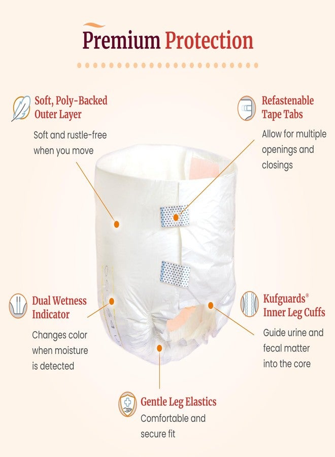Tranquility Premium ATN Disposable Briefs with Tabs, Overnight Protection Superabsorbent Core for Leak-Free and Full-Fit Comfort, Small 10ct Bag - Image 3