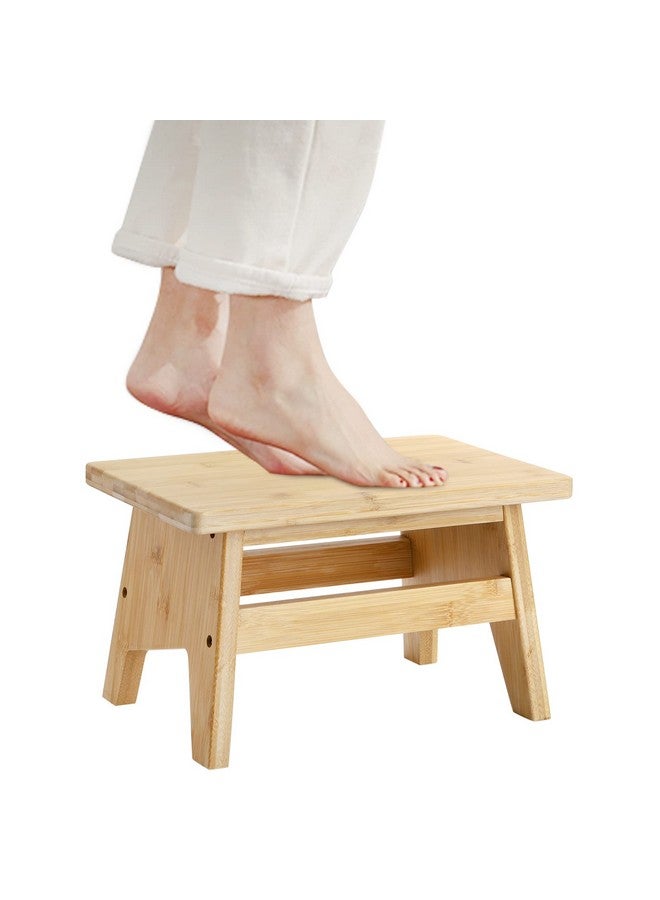 Lyellfe Bamboo Step Stool, Non-Slip One Step Stool, Potty Training Stool, Portable Sturdy Bedside Stool for High Beds, Kids Adults, Support up to 300lbs, Easy Assembly - Image 5