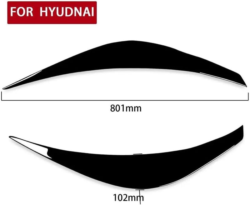 Vuzmode Gloss Black Headlight Eyebrow Trim for Hyundai Veloster - Image 2