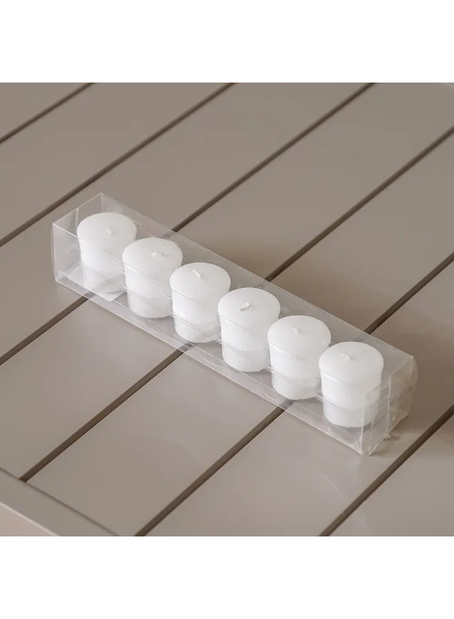 DANUBE HOME Danube Home Amara Key Votive Candles Set Of 6 - (4.5X5.1X3.7Cm)| White Wax Home Fragrance Decor Illuminate Your Interiors With Classic Charm Decorative Home Accessories
