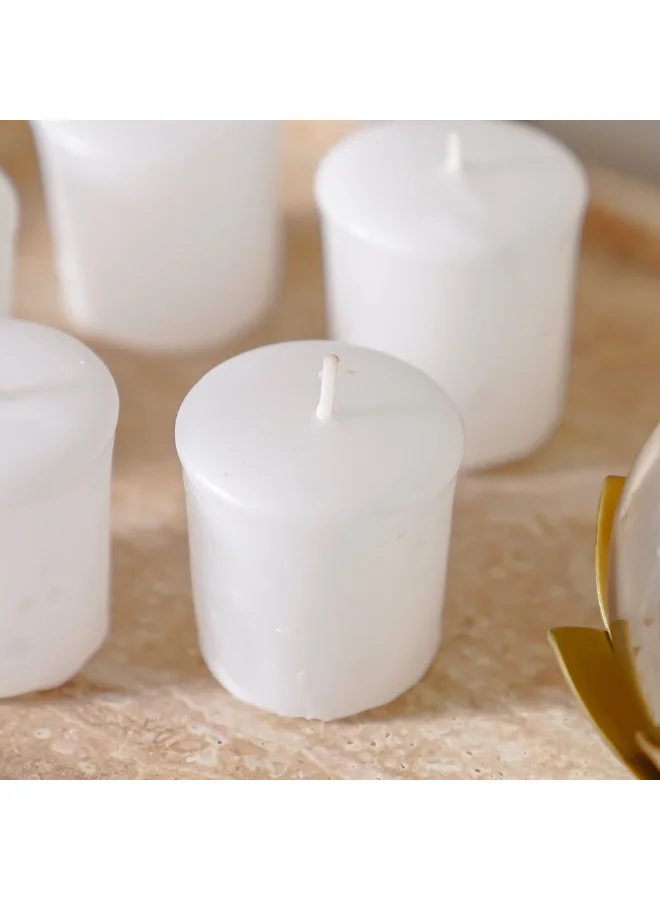 DANUBE HOME Danube Home Amara Key Votive Candles Set Of 6 - (4.5X5.1X3.7Cm)| White Wax Home Fragrance Decor Illuminate Your Interiors With Classic Charm Decorative Home Accessories