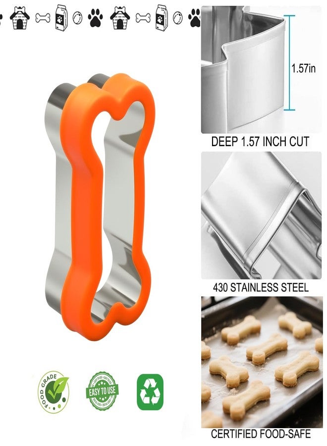 VTUGP Dog Bone Shape Cookie Cutter Set, 3 Pieces - Large 4.45'' Small 2.95'' Mini 1.53'', Stainless Steel Dog Treats Cutters Biscuit Molds with Plastic Cover - Image 2